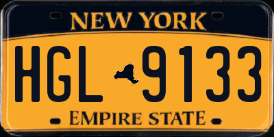 NY license plate HGL9133