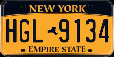 NY license plate HGL9134