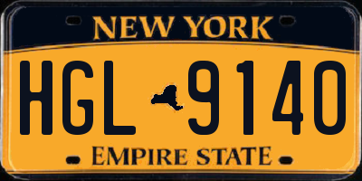 NY license plate HGL9140