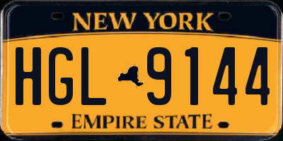 NY license plate HGL9144