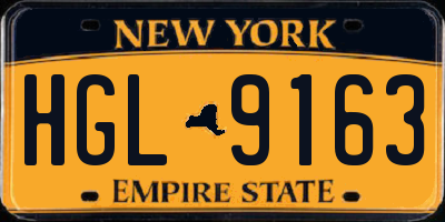 NY license plate HGL9163