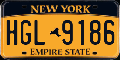 NY license plate HGL9186