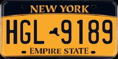 NY license plate HGL9189