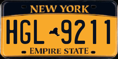 NY license plate HGL9211