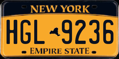 NY license plate HGL9236