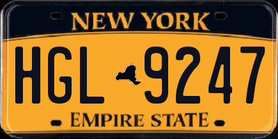 NY license plate HGL9247