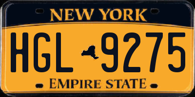 NY license plate HGL9275