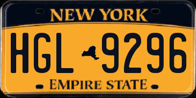 NY license plate HGL9296