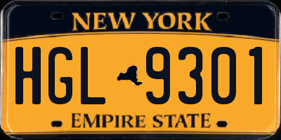 NY license plate HGL9301