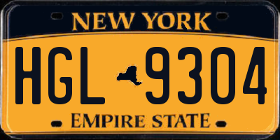 NY license plate HGL9304
