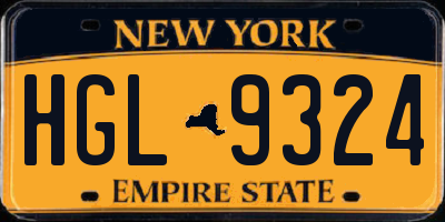 NY license plate HGL9324