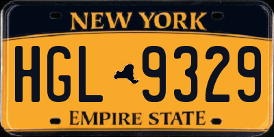 NY license plate HGL9329