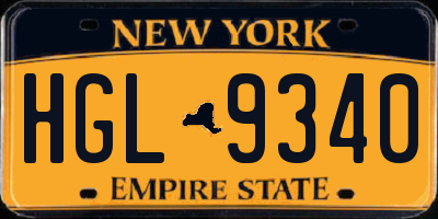 NY license plate HGL9340