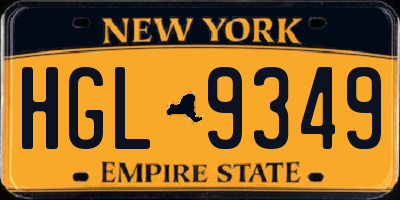 NY license plate HGL9349