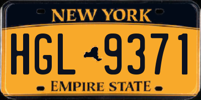 NY license plate HGL9371