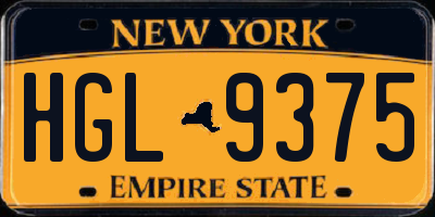 NY license plate HGL9375