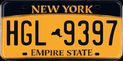 NY license plate HGL9397