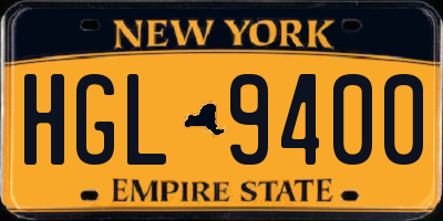 NY license plate HGL9400