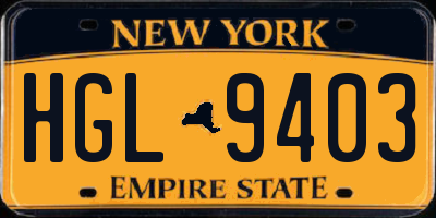 NY license plate HGL9403