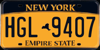 NY license plate HGL9407