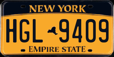 NY license plate HGL9409