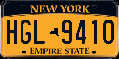NY license plate HGL9410