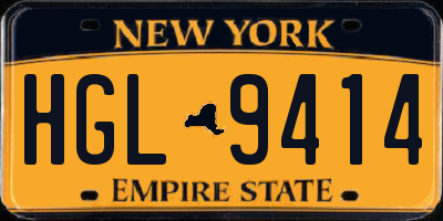 NY license plate HGL9414