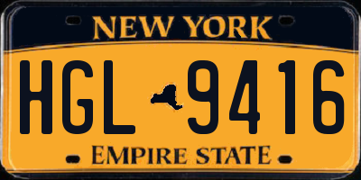 NY license plate HGL9416