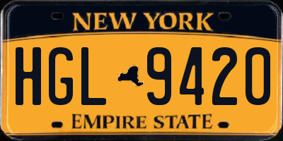 NY license plate HGL9420