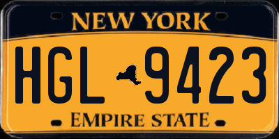 NY license plate HGL9423