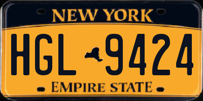 NY license plate HGL9424