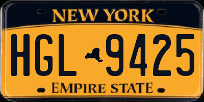 NY license plate HGL9425