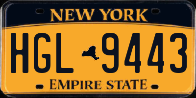 NY license plate HGL9443