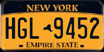 NY license plate HGL9452