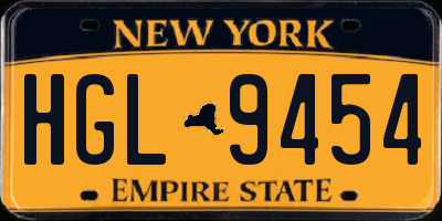 NY license plate HGL9454