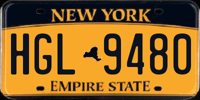NY license plate HGL9480