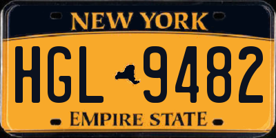 NY license plate HGL9482