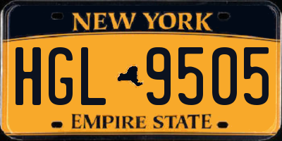 NY license plate HGL9505