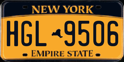 NY license plate HGL9506
