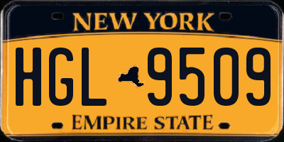 NY license plate HGL9509