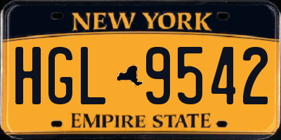 NY license plate HGL9542