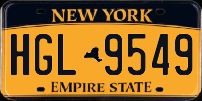 NY license plate HGL9549