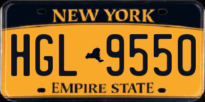 NY license plate HGL9550