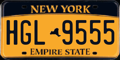 NY license plate HGL9555