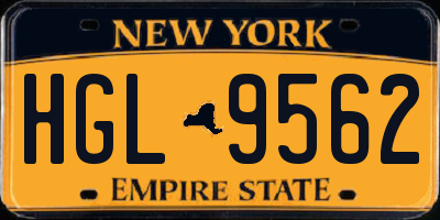 NY license plate HGL9562