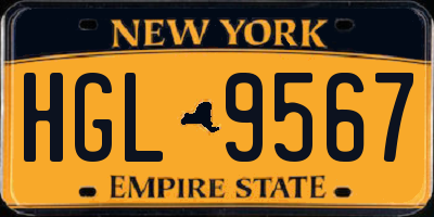 NY license plate HGL9567
