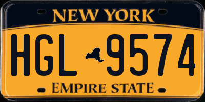 NY license plate HGL9574