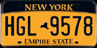 NY license plate HGL9578