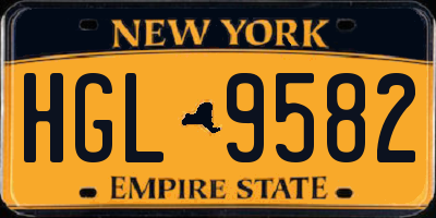 NY license plate HGL9582