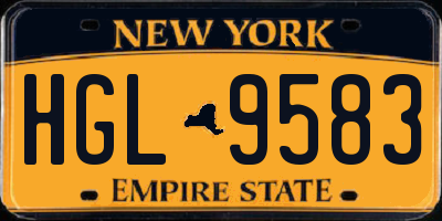 NY license plate HGL9583